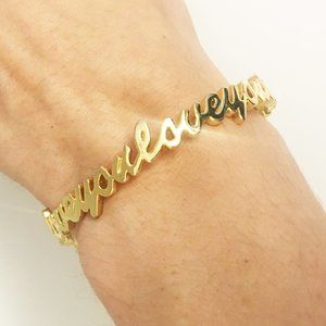 14K Dainty Gold Plated Bangle Bracelet